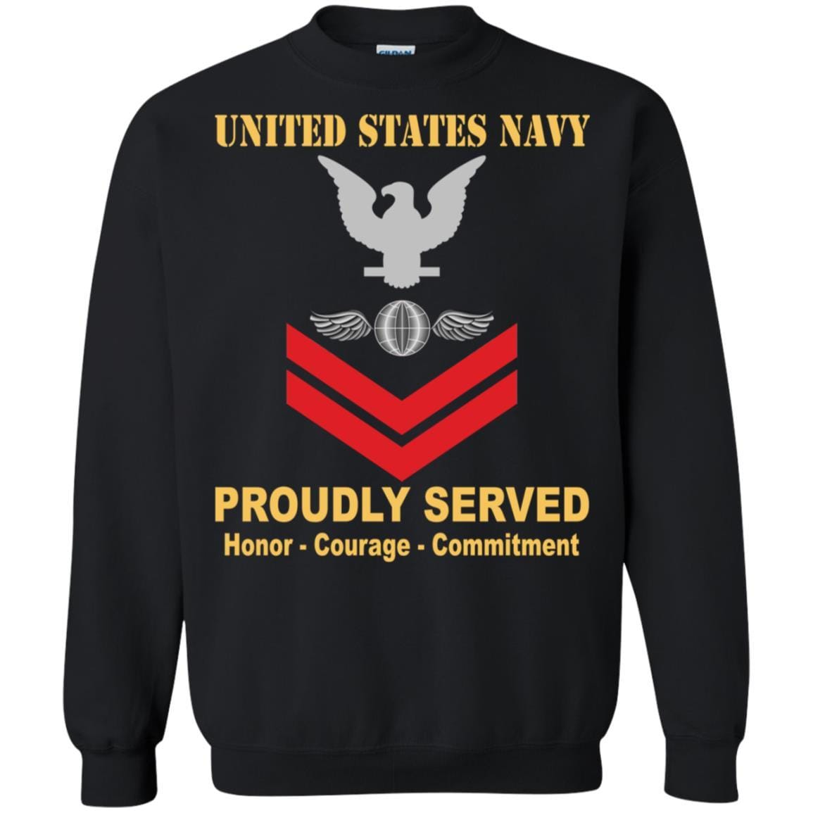 Navy Aviation Electricians Mate Navy AE E-5 Rating Badges Proudly Served T-Shirt For Men On Front-TShirt-Navy-Veterans Nation