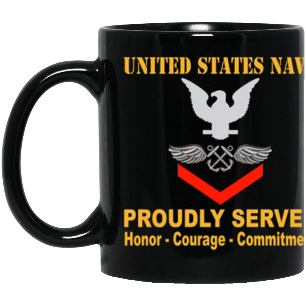 US Navy Aviation Boatswain's Mate Navy AB E-4 11 oz. Black Mug-Drinkware-Veterans Nation