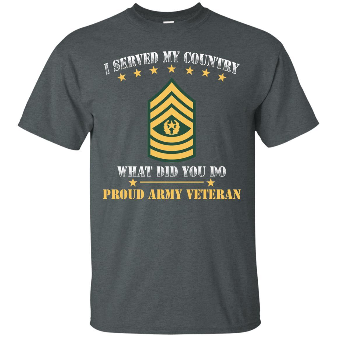 US Army E-9 Command Sergeant Major E9 CSM Noncommissioned Officer Ranks Men Front T Shirt - Proud US Army Veteran-TShirt-Army-Veterans Nation