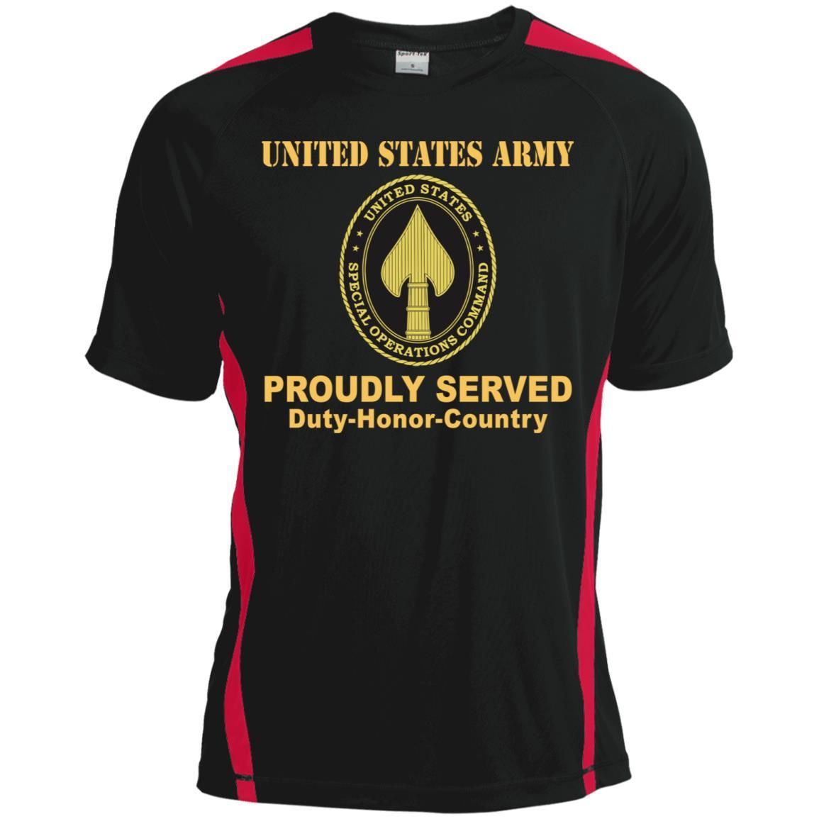 US ARMY USA ELEMENT SPECIAL OPERATIONS COMMAND- Proudly Served T-Shirt On Front For Men-TShirt-Army-Veterans Nation