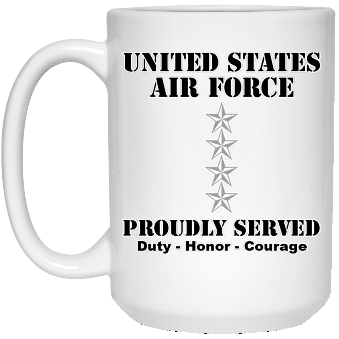 US Air Force O-10 General Gen O10 General Officer Ranks White Coffee Mug - Stainless Travel Mug-Mug-USAF-Ranks-Veterans Nation