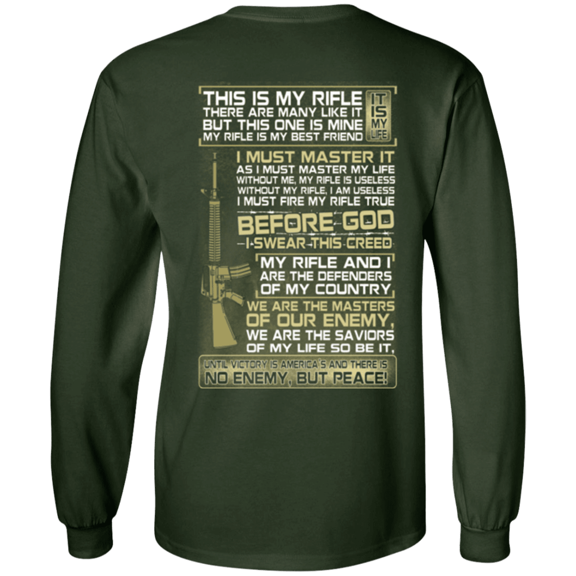 Military T-Shirt "Veteran - This is My Rifle I Must Master It"-TShirt-General-Veterans Nation
