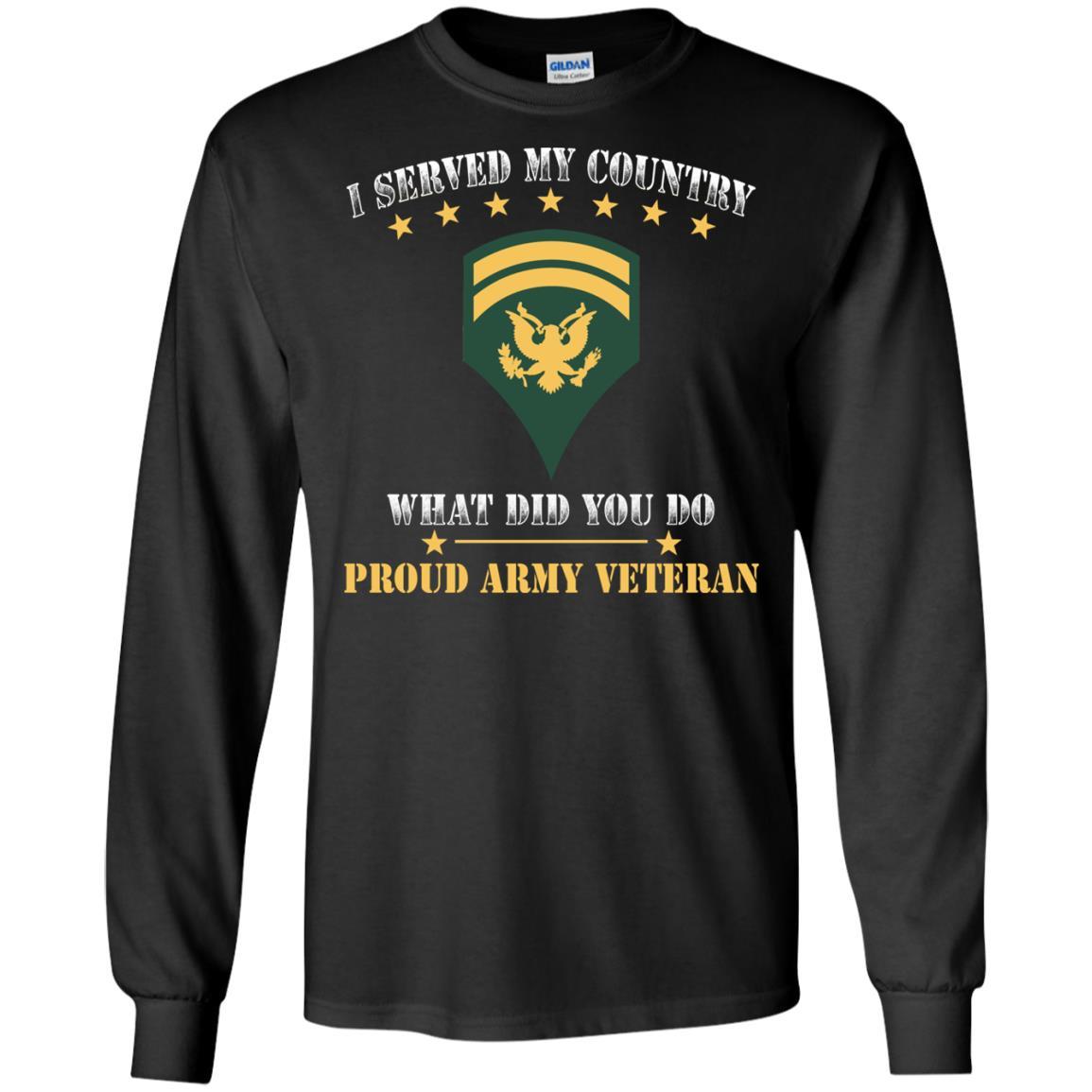 US Army E-6 SPC E6 Specialist Ranks Men Front T Shirt - Proud US Army Veteran-TShirt-Army-Veterans Nation
