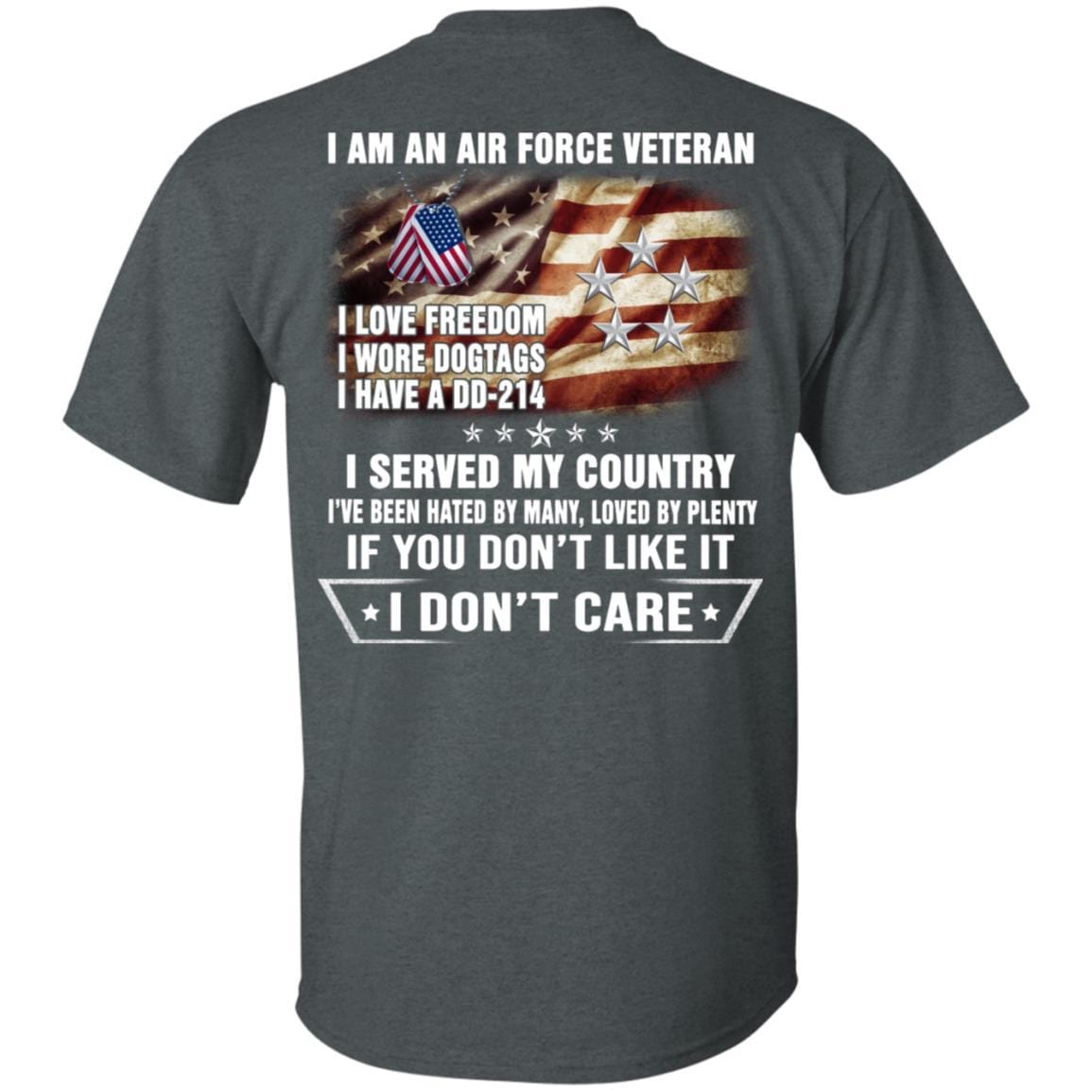 I Am An Air Force O-10 General of the Air Force GAF O10 General Officer Ranks Veteran T-Shirt On Back-TShirt-USAF-Veterans Nation