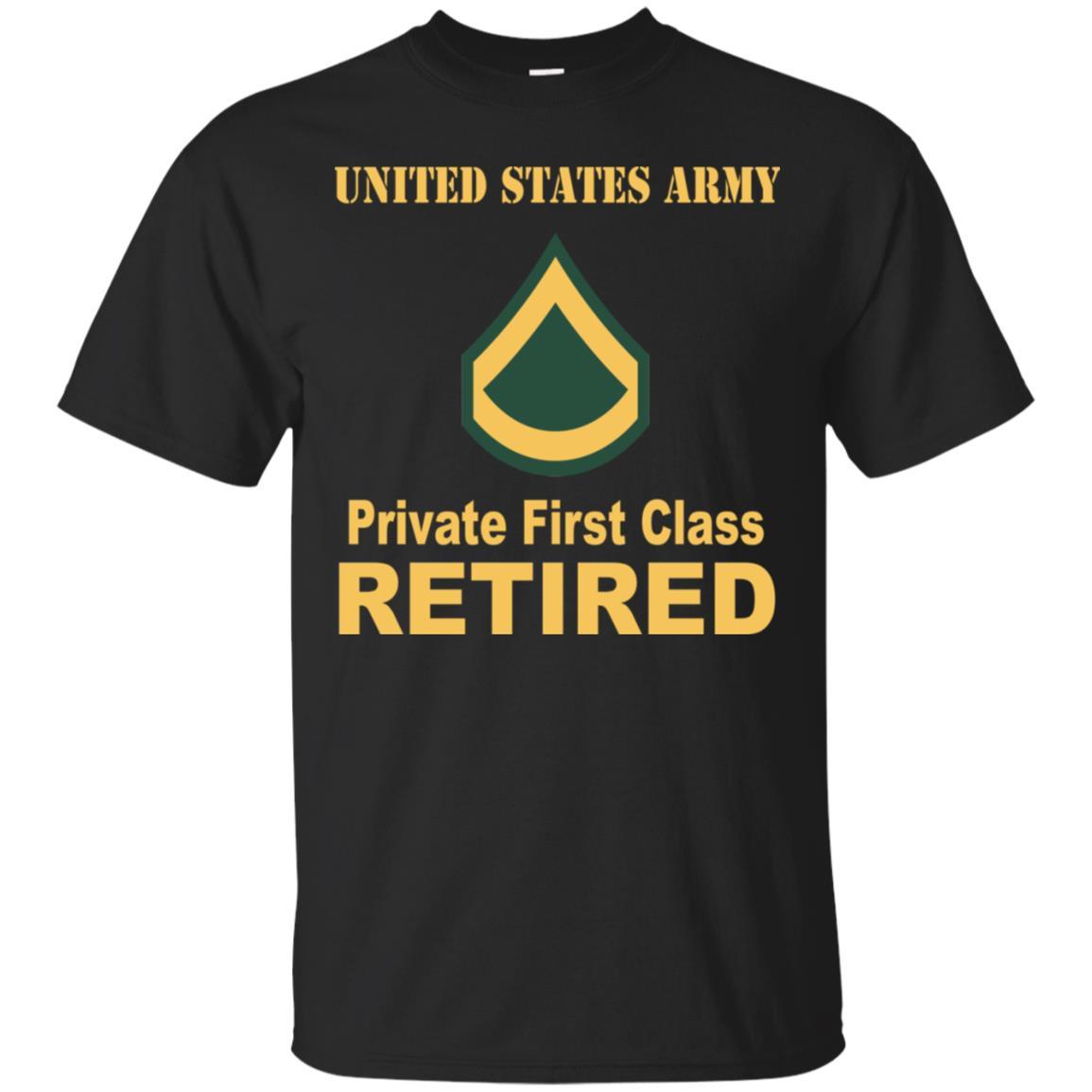 Army E-3 PFC E3 Private First Class Enlisted Soldier Retired Men T Shirt On Front-TShirt-Army-Veterans Nation