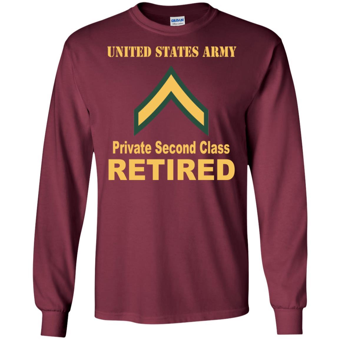 Army E-2 PV2 E2 Private Second Class Enlisted Soldier Retired Men T Shirt On Front-TShirt-Army-Veterans Nation