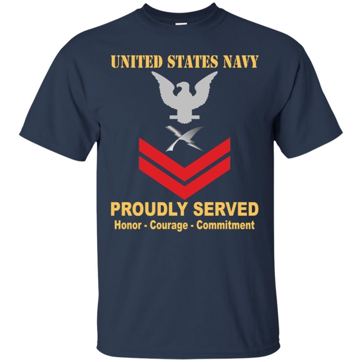 U.S Navy Cryptologic technician Navy CT E-5 Rating Badges Proudly Served T-Shirt For Men On Front-TShirt-Navy-Veterans Nation