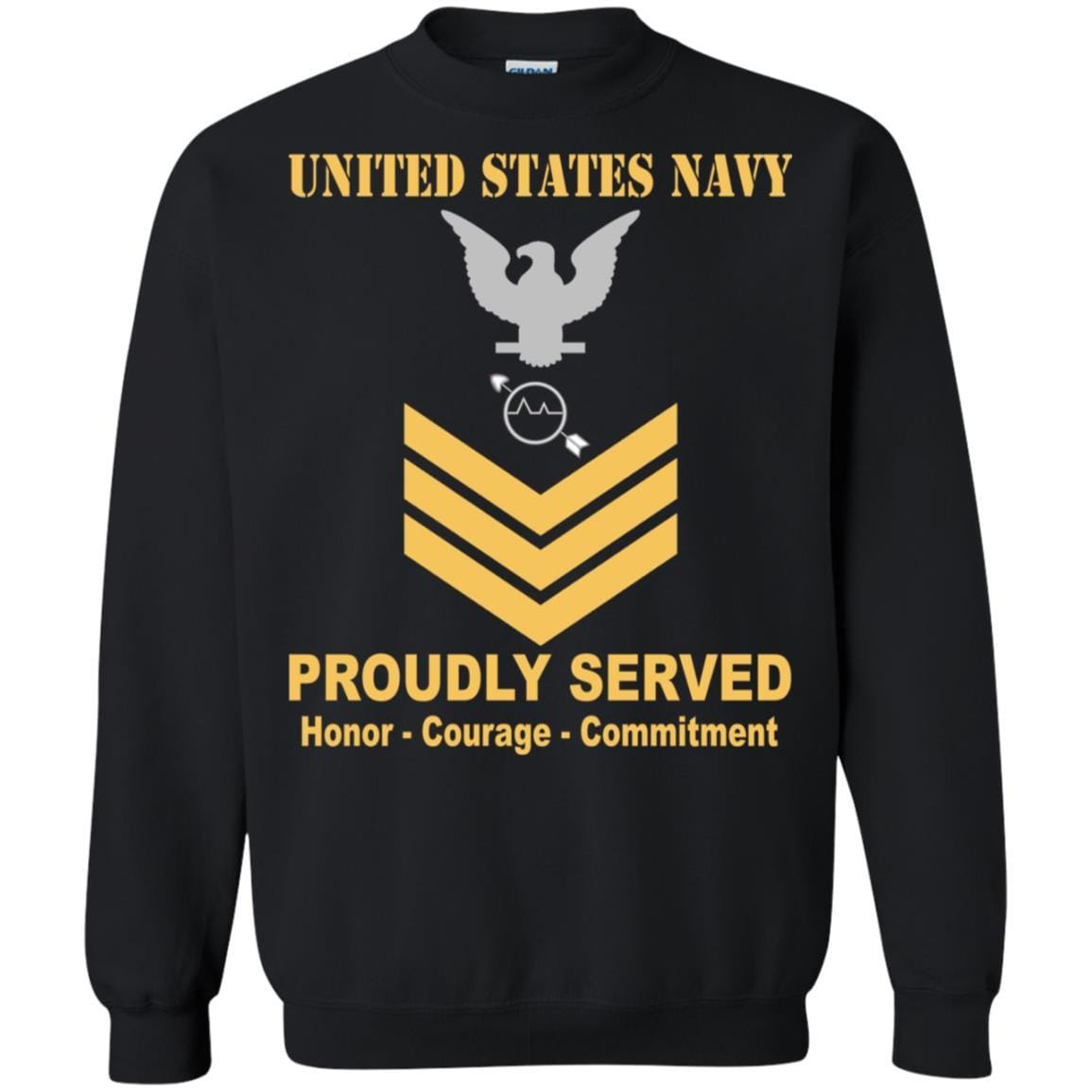 U.S Navy Operations specialist Navy OS E-6 Rating Badges Proudly Served T-Shirt For Men On Front-TShirt-Navy-Veterans Nation