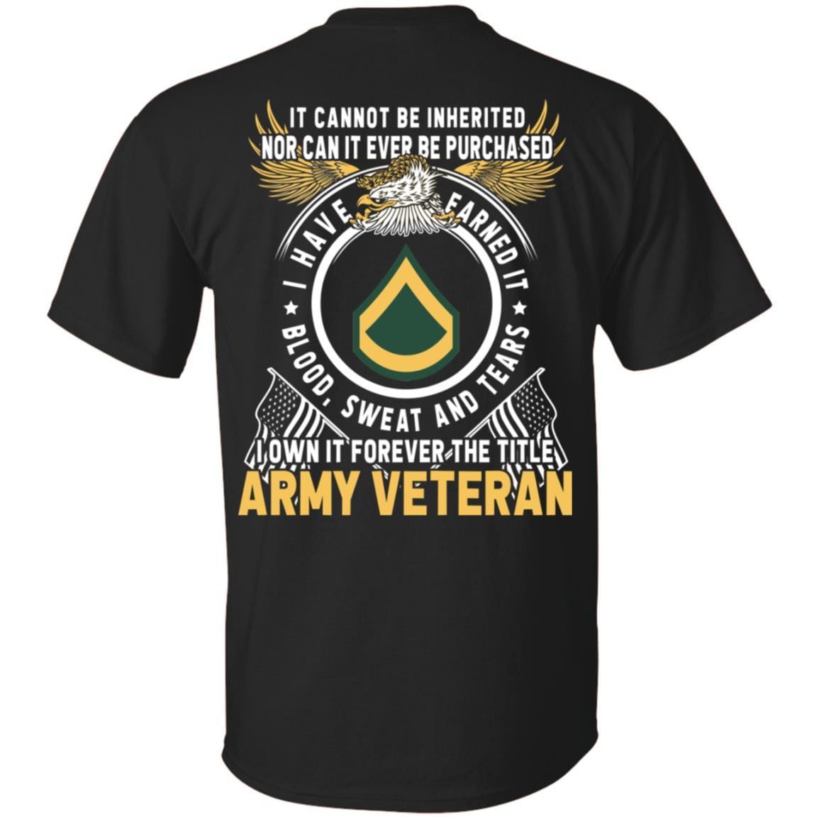 Army E-3 PFC E3 Private First Class Ranks T-Shirt For Men On Back-TShirt-Army-Veterans Nation