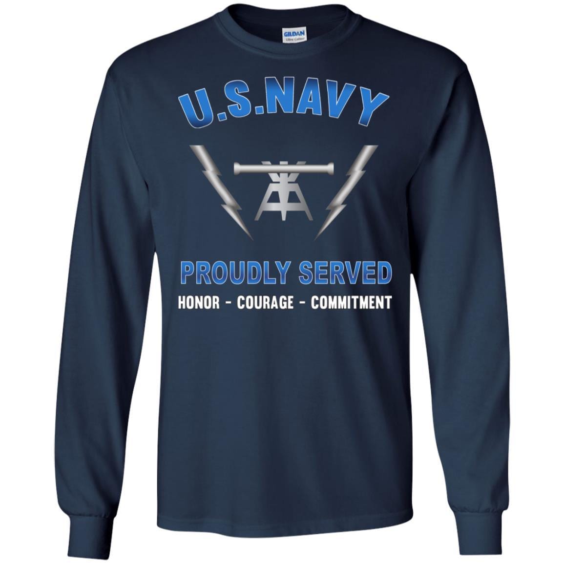 Navy Fire Controlman Navy FC - Proudly Served T-Shirt For Men On Front-TShirt-Navy-Veterans Nation
