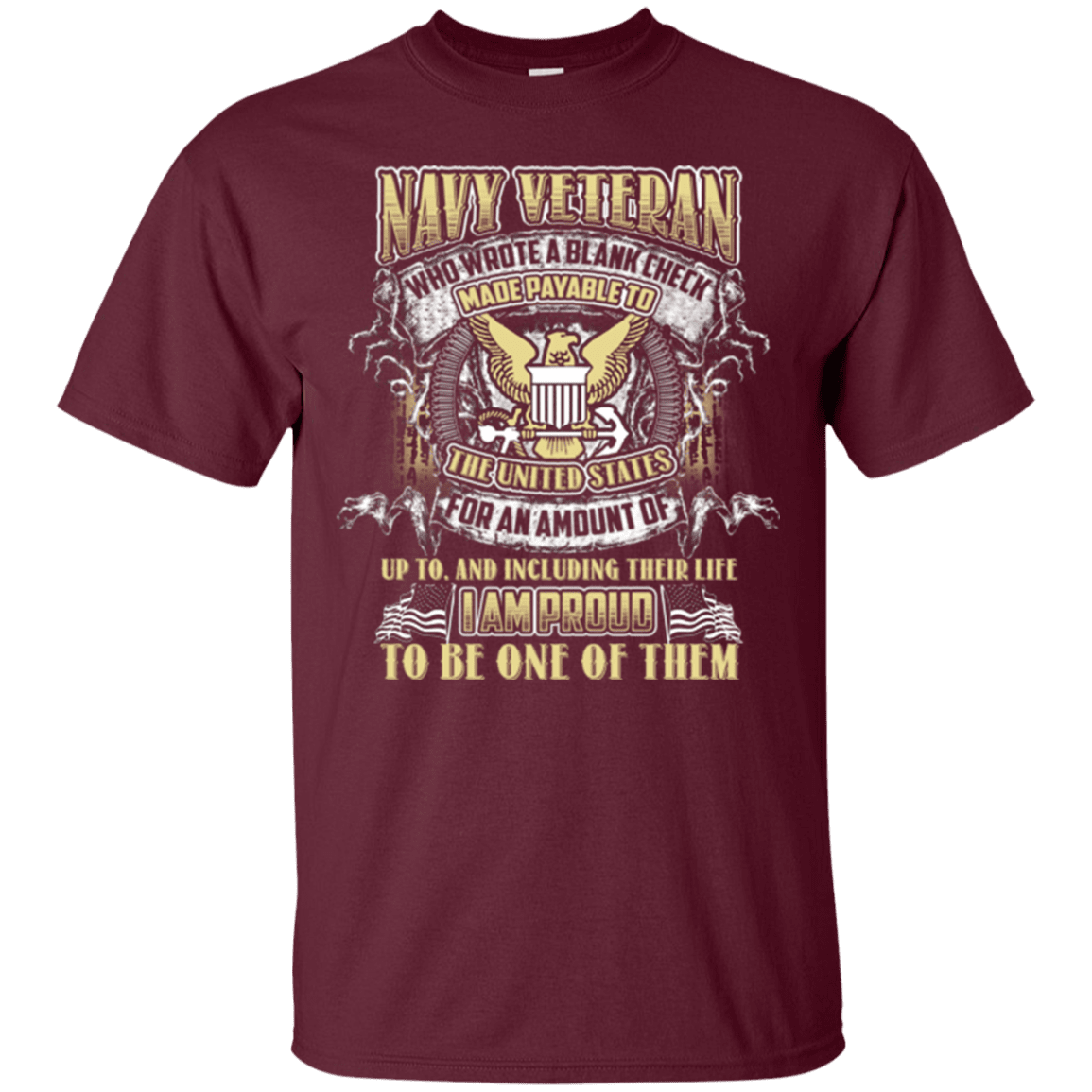 Military T-Shirt "Proud To Be NAVY VETERAN"-TShirt-General-Veterans Nation