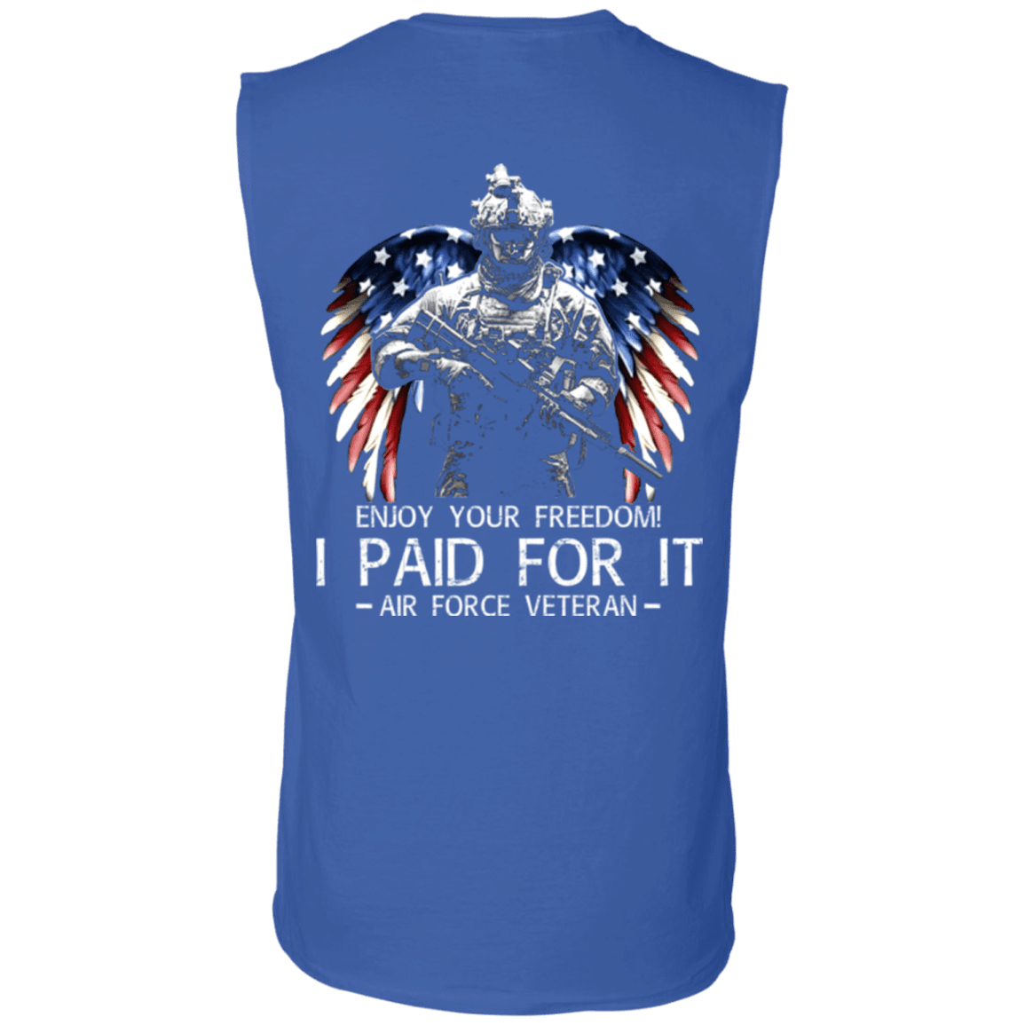 Air Force Veteran - Enjoy your freedom I paid for it Men Back T Shirts-TShirt-USAF-Veterans Nation