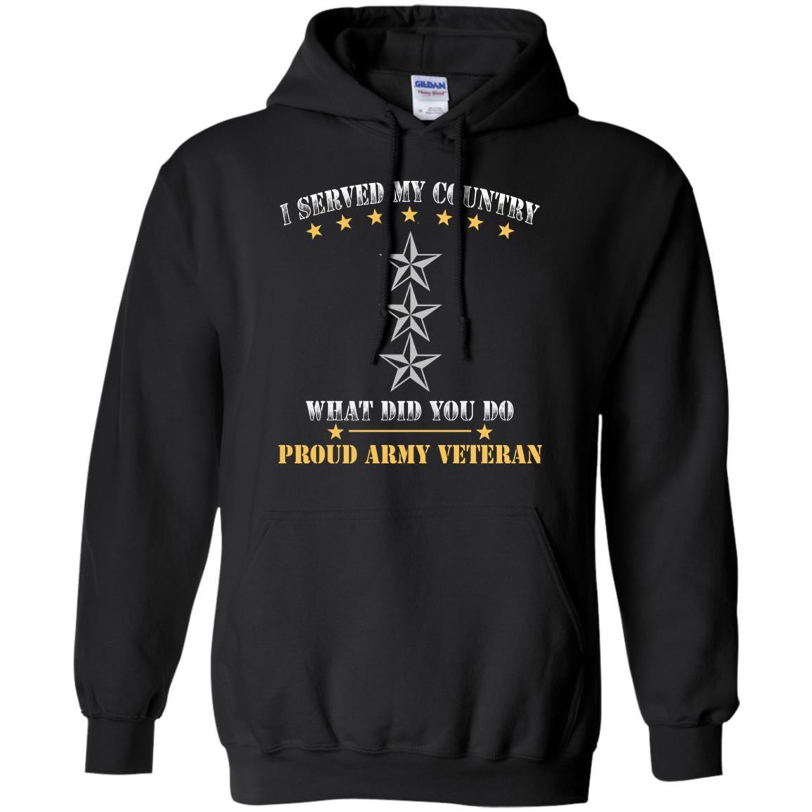 US Army O-9 Lieutenant General O9 LTG General Officer Ranks Men Front T Shirt - Proud US Army Veteran-TShirt-Army-Veterans Nation