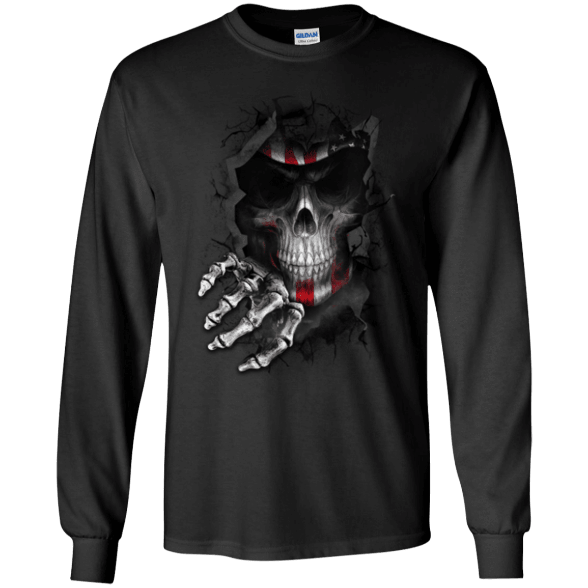 Military T-Shirt "Veteran American Skull"-TShirt-General-Veterans Nation