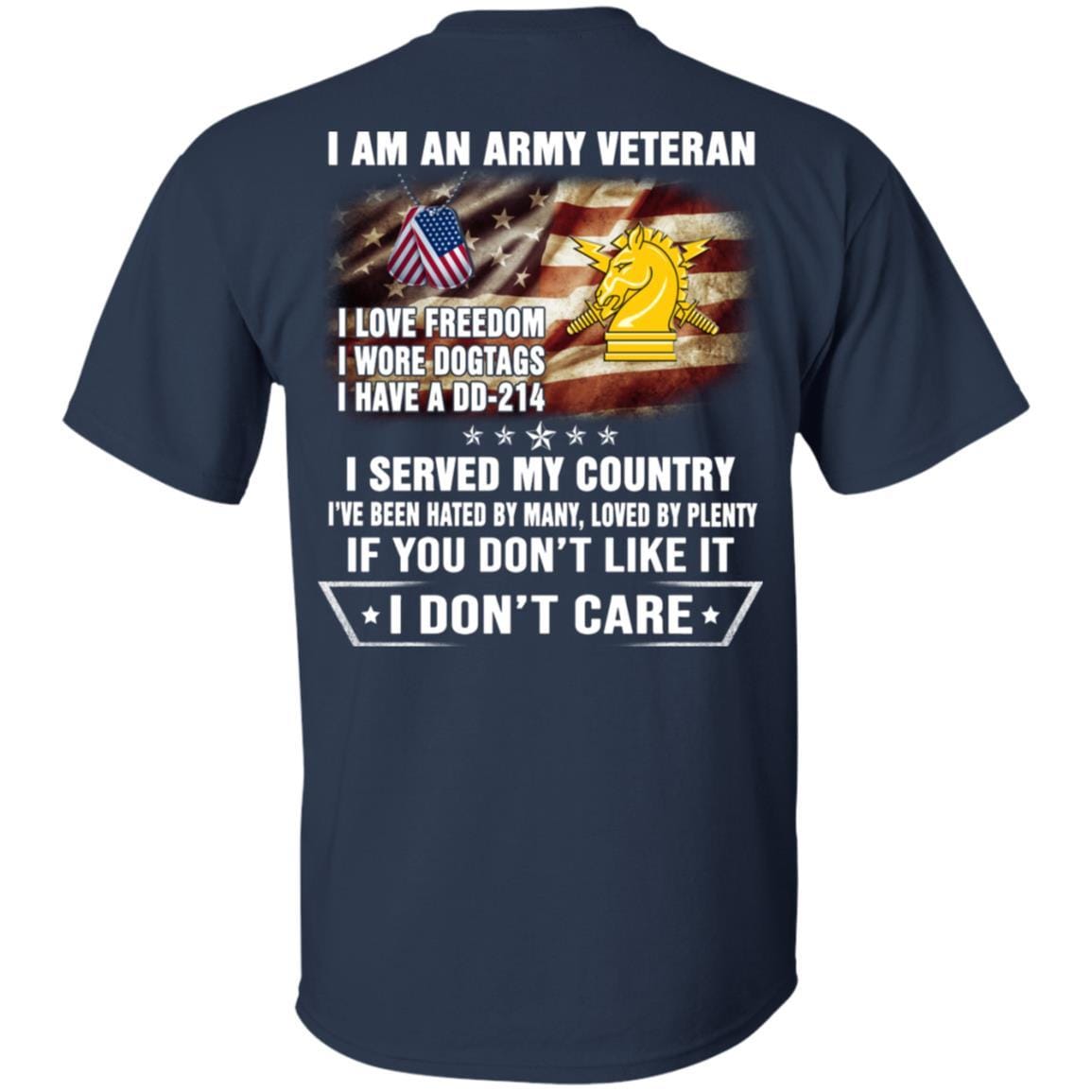 T-Shirt "I Am An Army Psychological Ops Veteran" On Back-TShirt-Army-Veterans Nation