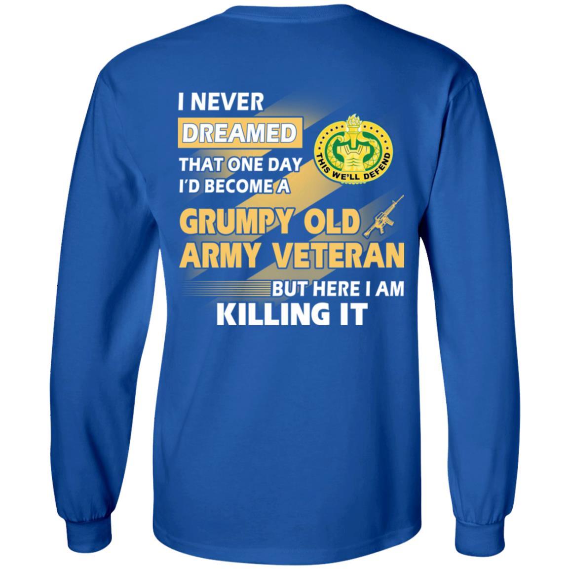 US Army T-Shirt "Drill Sergeant Grumpy Old Veteran" On Back-TShirt-Army-Veterans Nation