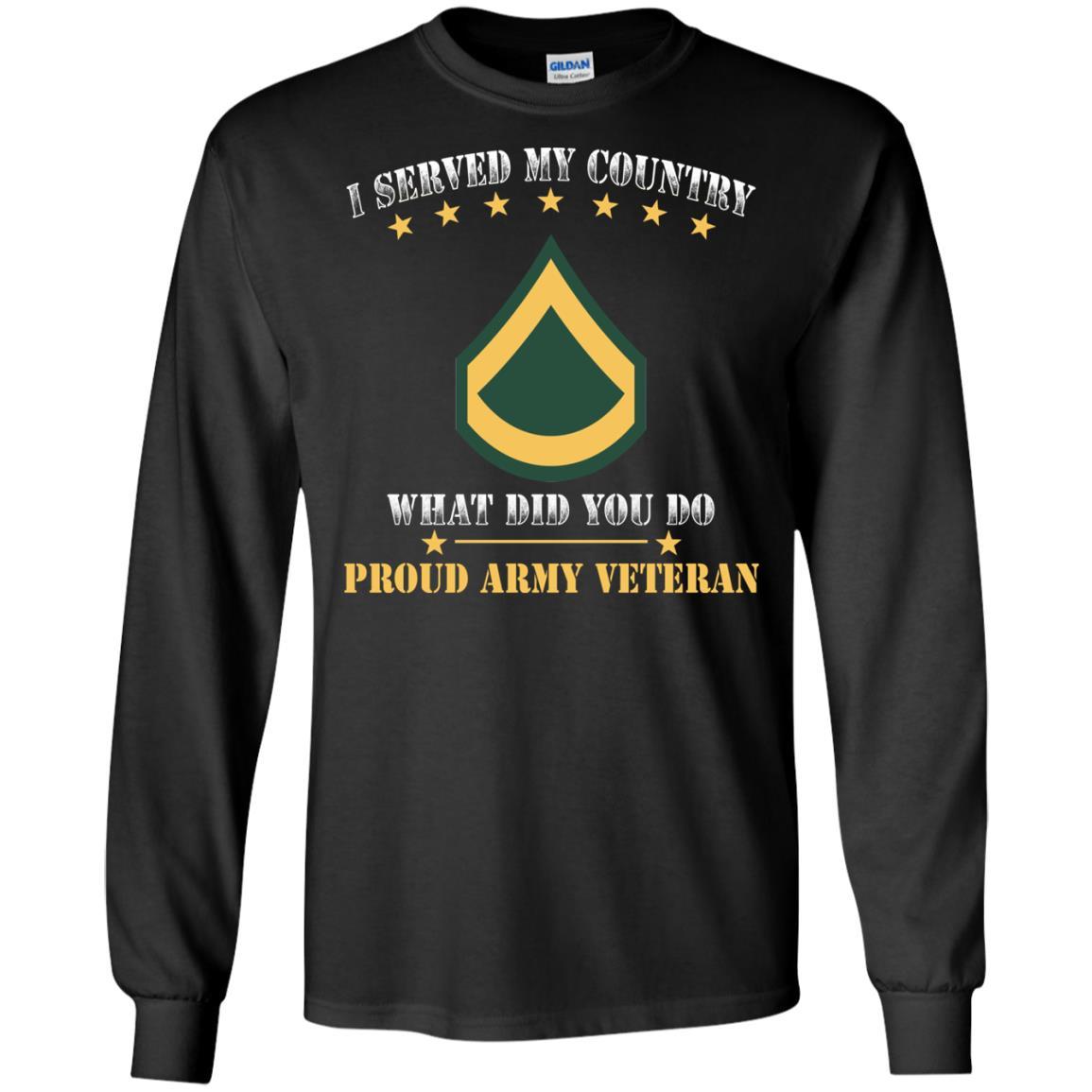 Army E-3 PFC E3 Private First Class Ranks Men Front T Shirt - Proud US Army Veteran-TShirt-Army-Veterans Nation