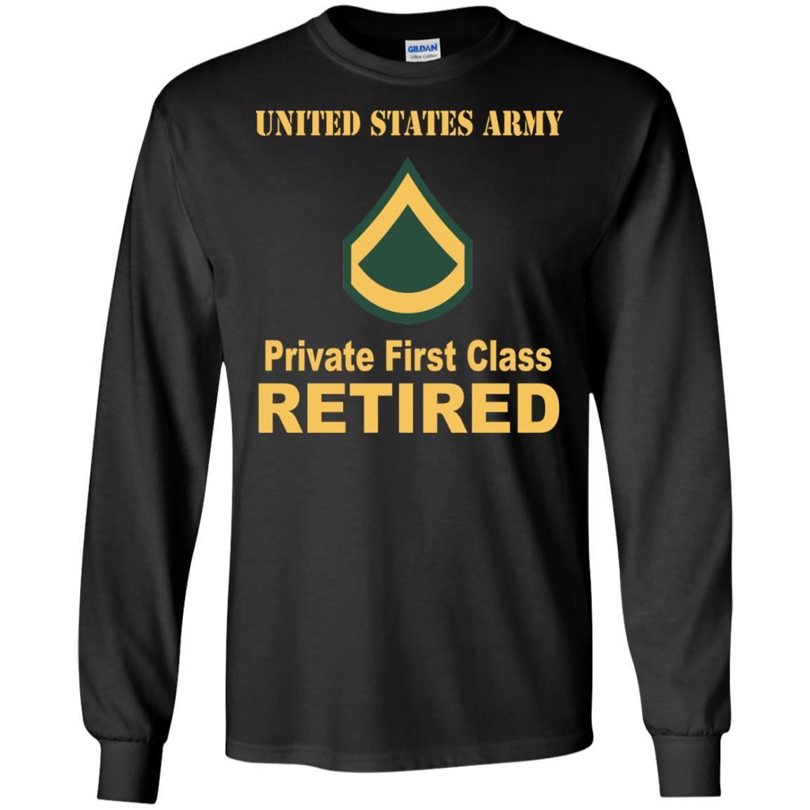 Army E-3 PFC E3 Private First Class Enlisted Soldier Retired Men T Shirt On Front-TShirt-Army-Veterans Nation