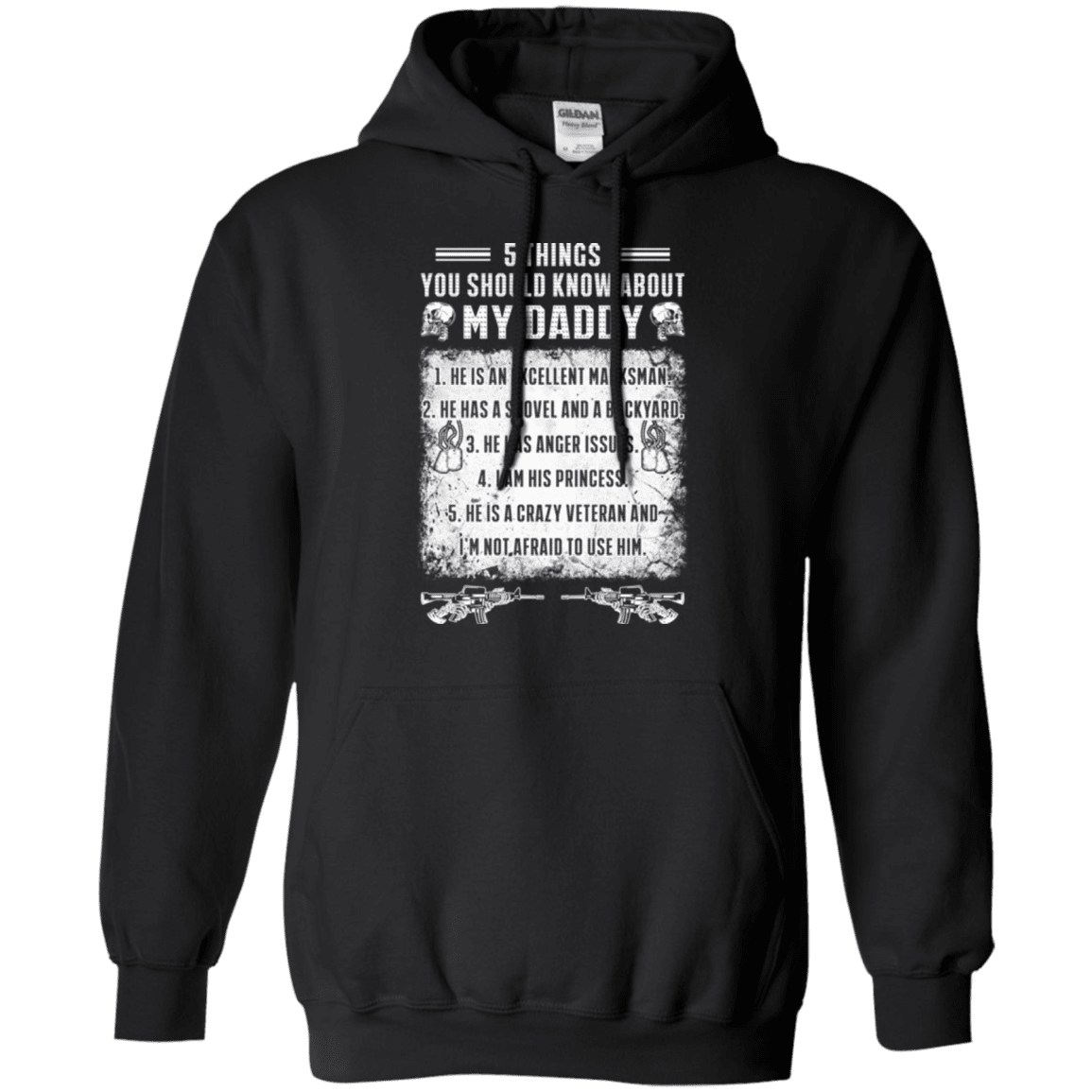Military T-Shirt "5 Things You Should Know About My Daddy"-TShirt-General-Veterans Nation