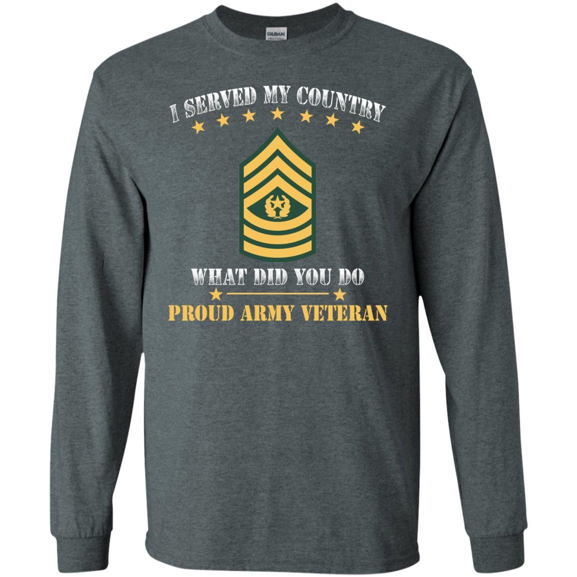 US Army E-9 Command Sergeant Major E9 CSM Noncommissioned Officer Ranks Men Front T Shirt - Proud US Army Veteran-TShirt-Army-Veterans Nation