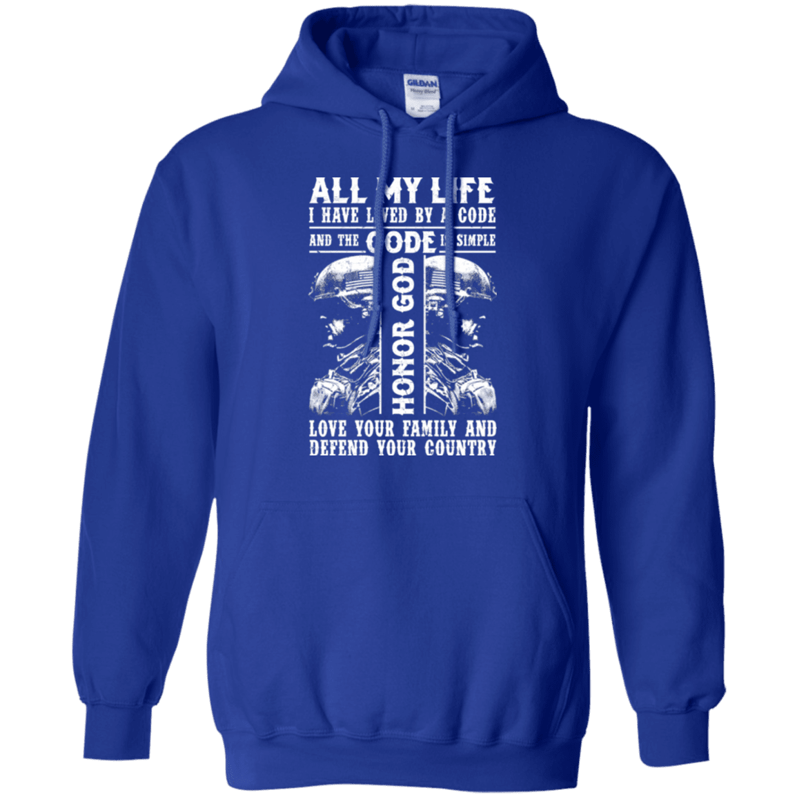 Military T-Shirt "HONOR GOD LOVE FAMILY AND DEFEND YOUR COUNTRY VETERAN"-TShirt-General-Veterans Nation