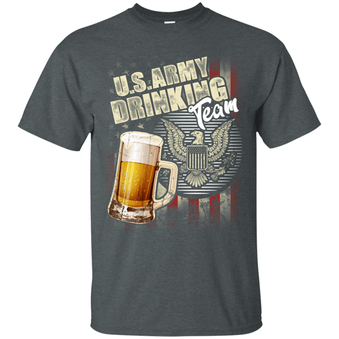 US Army Drinking Bear Team Front T Shirts-TShirt-Army-Veterans Nation