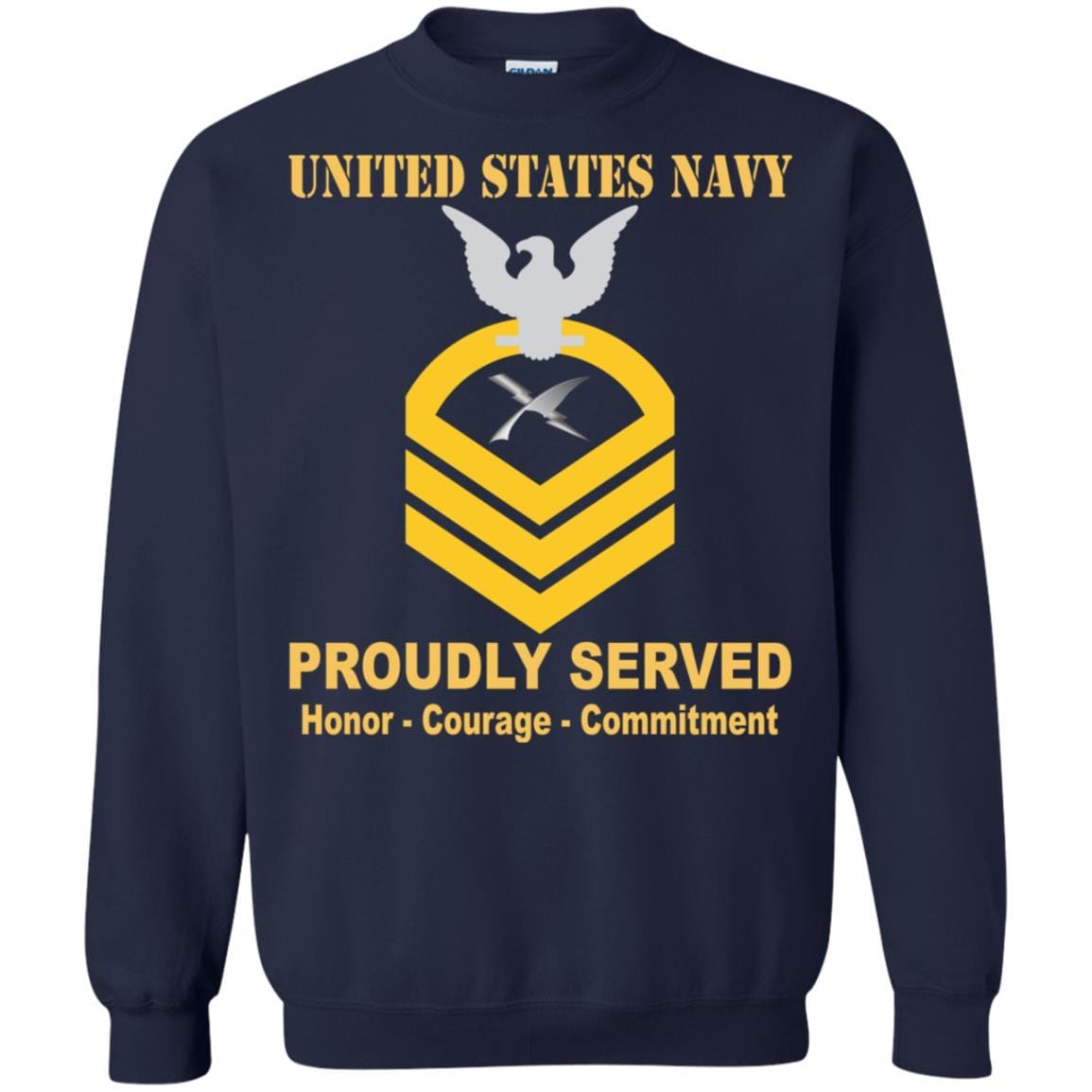 U.S Navy Cryptologic technician Navy CT E-7 Rating Badges Proudly Served T-Shirt For Men On Front-TShirt-Navy-Veterans Nation