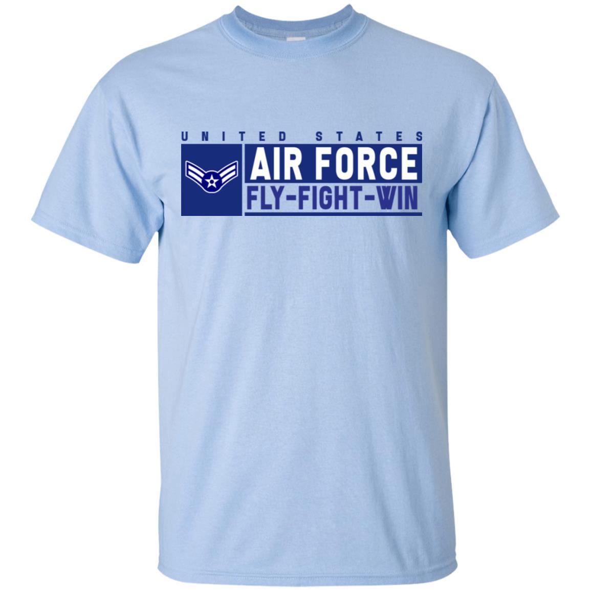 US Air Force E-3 Airman First Class Fly - Fight - Win T-Shirt On Front For Men-TShirt-USAF-Veterans Nation