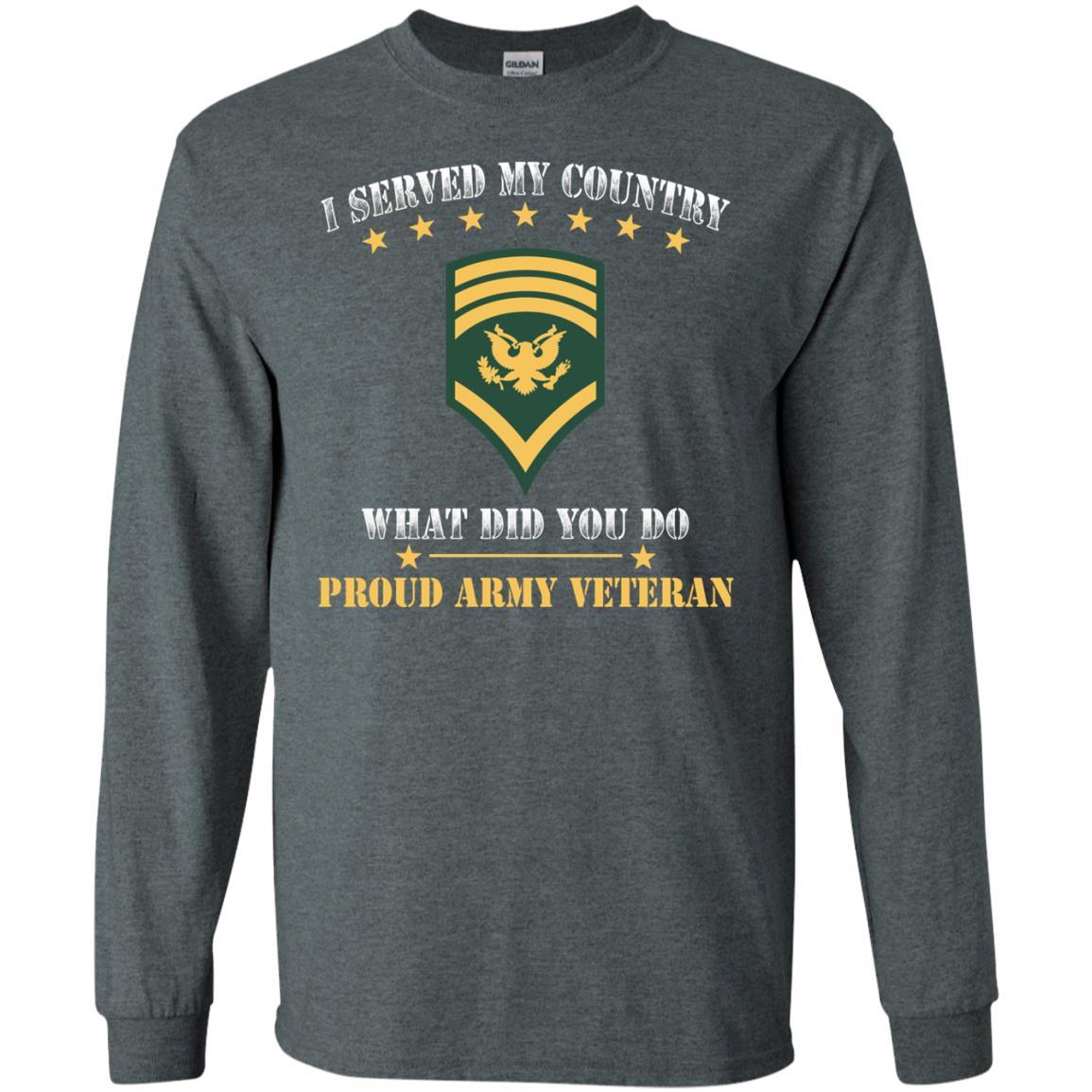 US Army E-8 SPC E8 Specialist Ranks Men Front T Shirt - Proud US Army Veteran-TShirt-Army-Veterans Nation