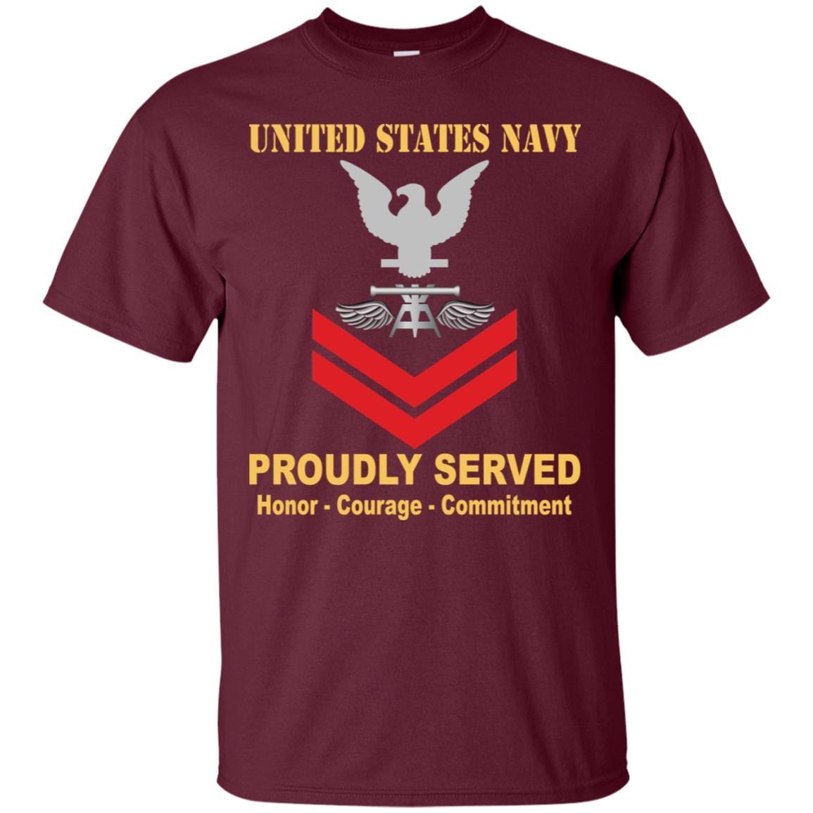 Navy Aviation Fire Control Tech Navy AQ E-5 Rating Badges Proudly Served T-Shirt For Men On Front-TShirt-Navy-Veterans Nation
