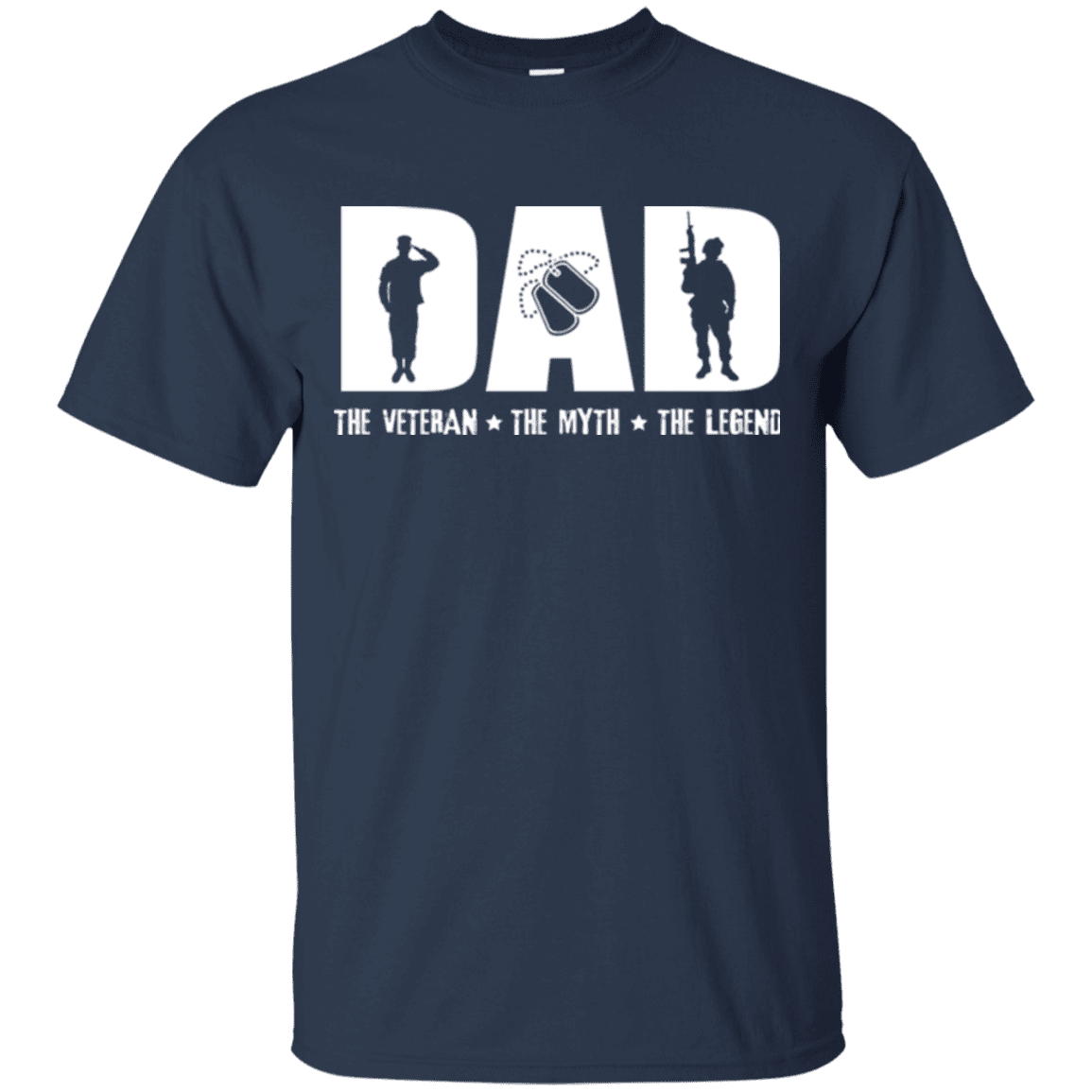Military T-Shirt "Dad The Veteran - The Myth - The Legend - Women" Front-TShirt-General-Veterans Nation