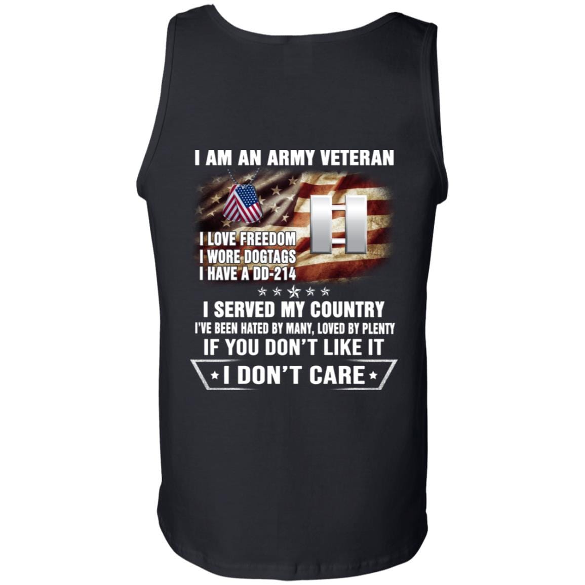 T-Shirt "I Am An Army Veteran" O-3 Captain(CPT)Rank On Back-TShirt-Army-Veterans Nation
