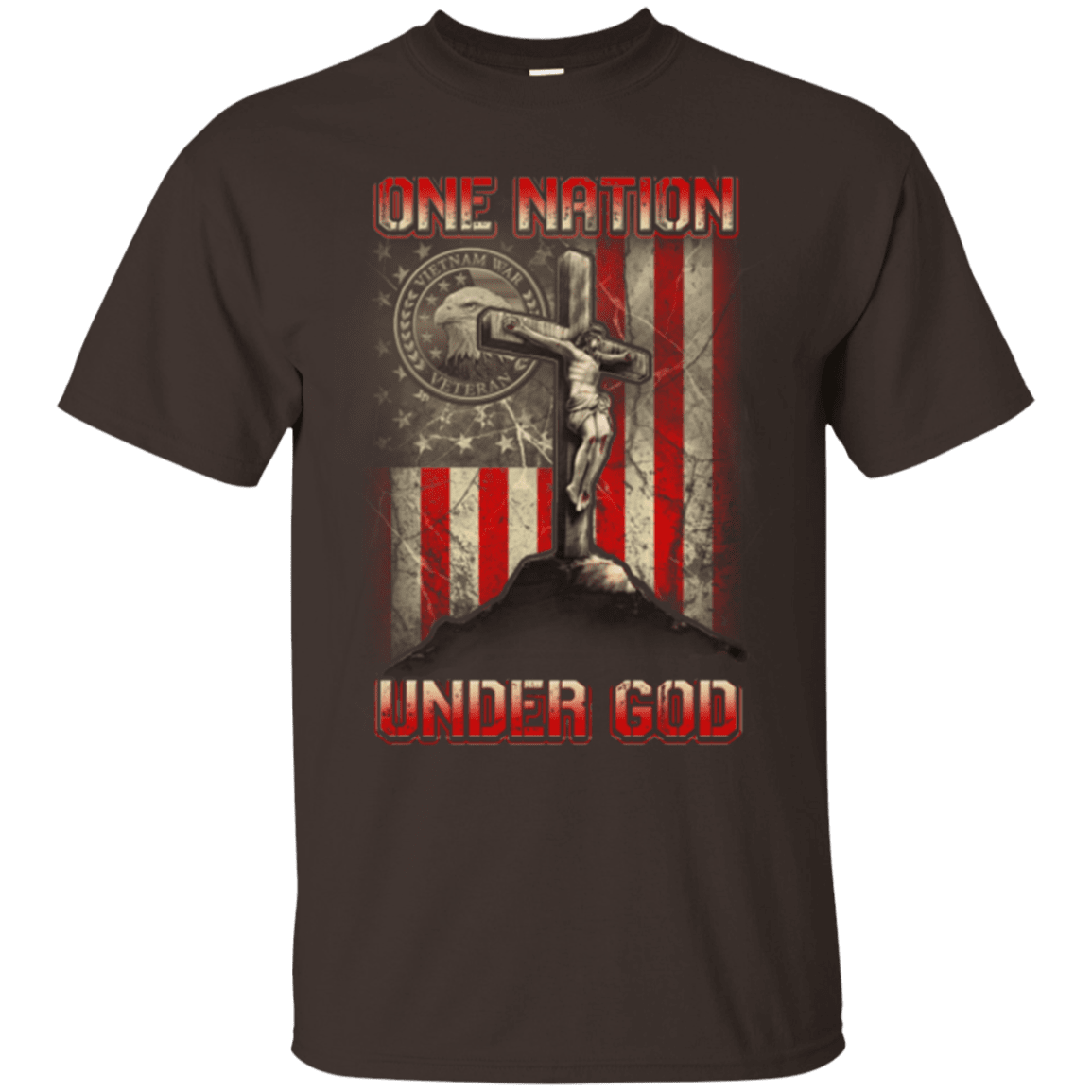 Military T-Shirt "ONE NATION UNDER GOD VIETNAM VETERAN"-TShirt-General-Veterans Nation