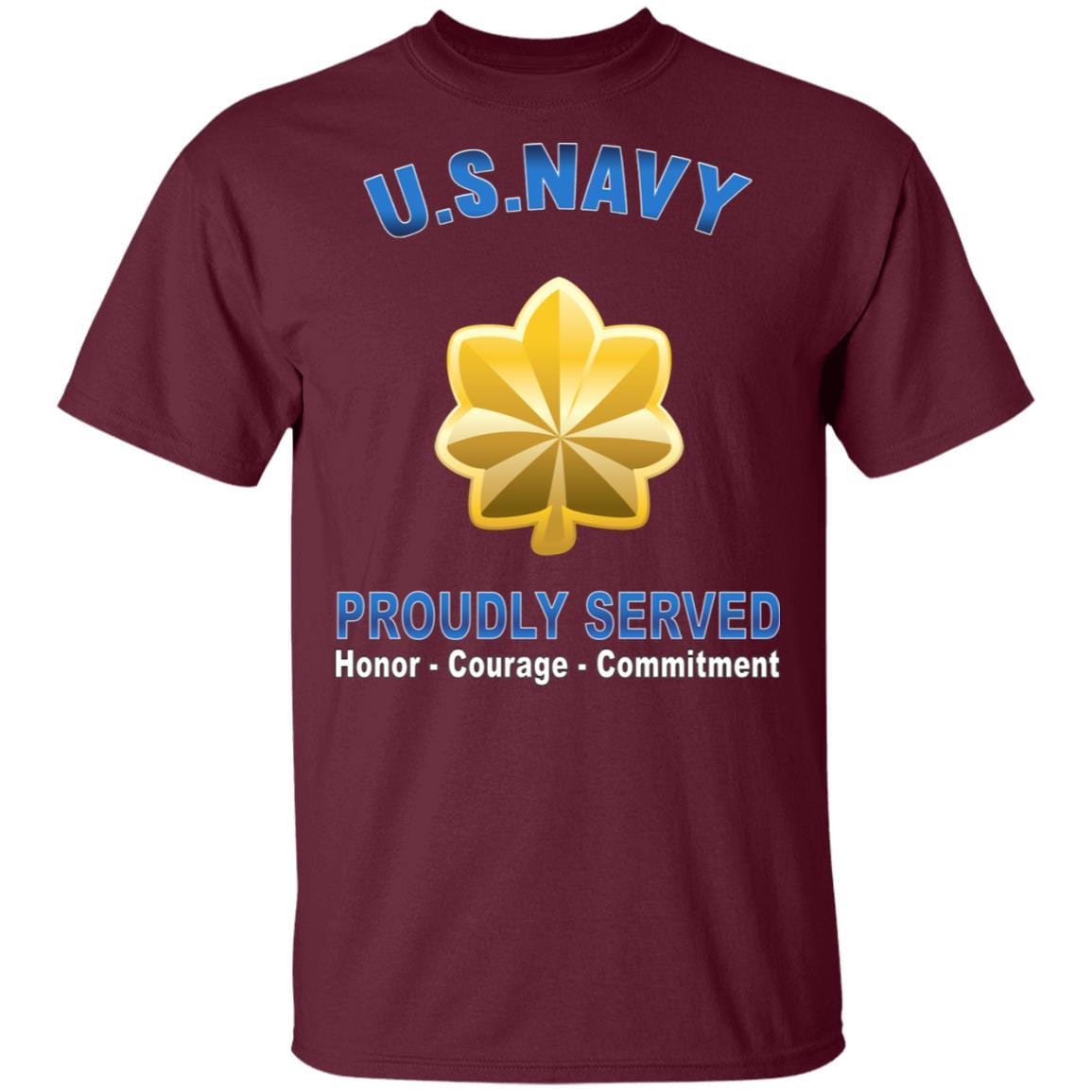 US Navy O-4 Lieutenant Commander O4 LCDR Junior Officer Proudly Served T-Shirt On Front-Apparel-Veterans Nation