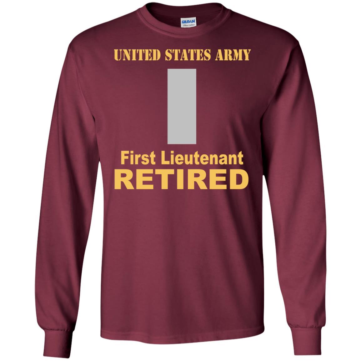 US Army O-2 First Lieutenant O2 1LT Commissioned Officer Retired Men T Shirt On Front-TShirt-Army-Veterans Nation