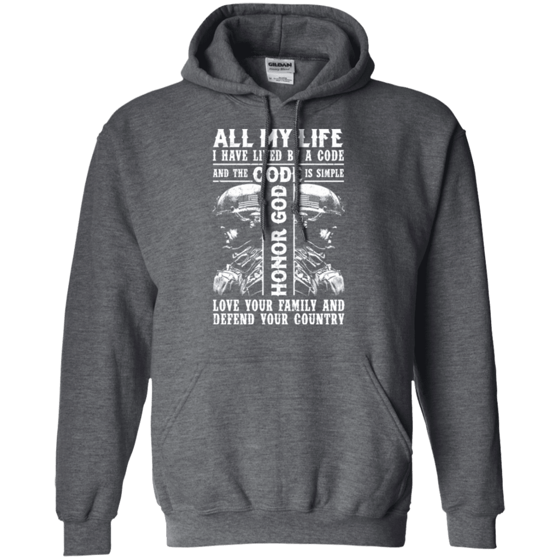 Military T-Shirt "HONOR GOD LOVE FAMILY AND DEFEND YOUR COUNTRY VETERAN"-TShirt-General-Veterans Nation