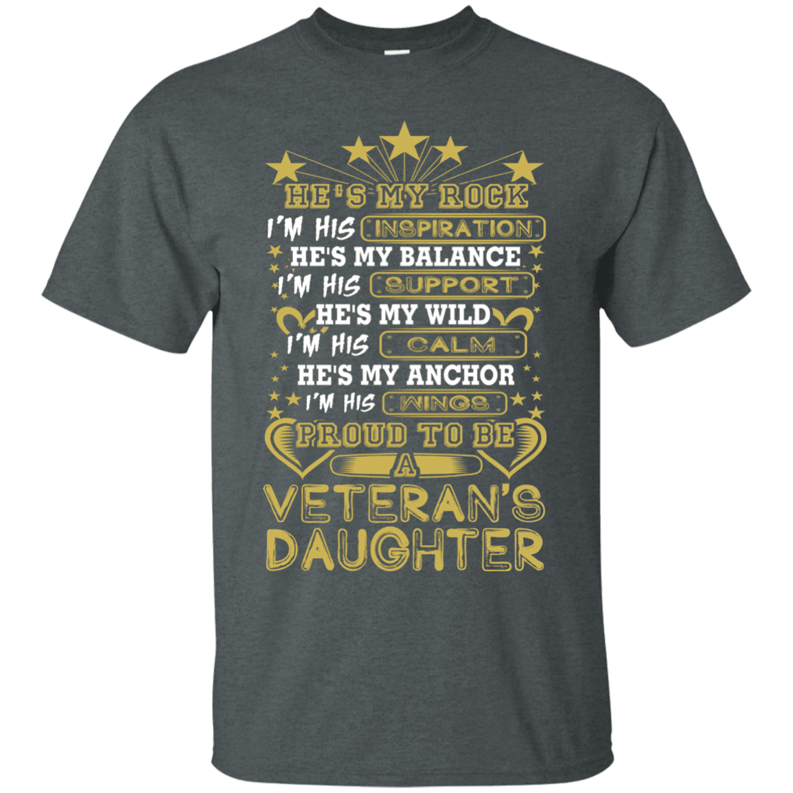 Military T-Shirt "PROUD TO BE A VETERAN'S DAUGHTER"-TShirt-General-Veterans Nation