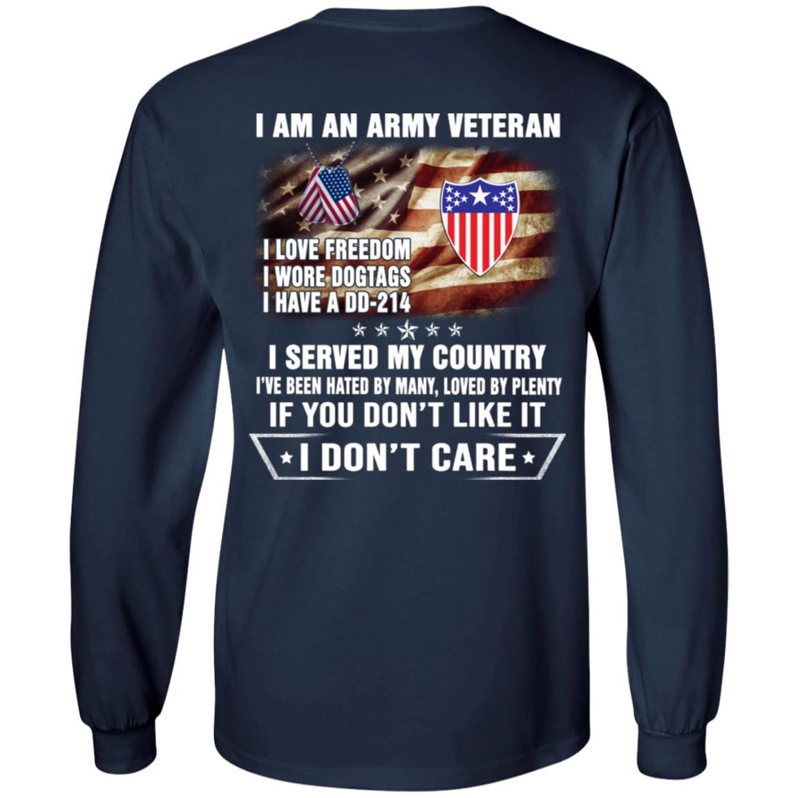 T-Shirt "I Am An Army Adjutant General Veteran" On Back-TShirt-Army-Veterans Nation