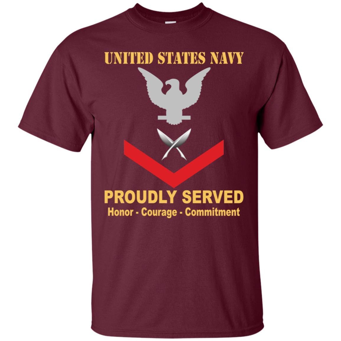 U.S Navy Yeoman Navy YN E-4 Rating Badges Proudly Served T-Shirt For Men On Front-TShirt-Navy-Veterans Nation