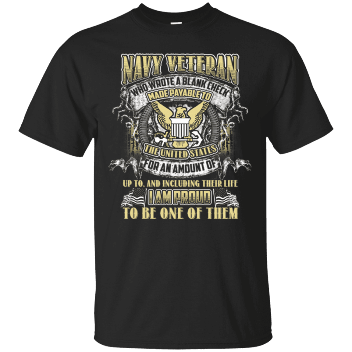 Military T-Shirt "Proud To Be NAVY VETERAN"-TShirt-General-Veterans Nation