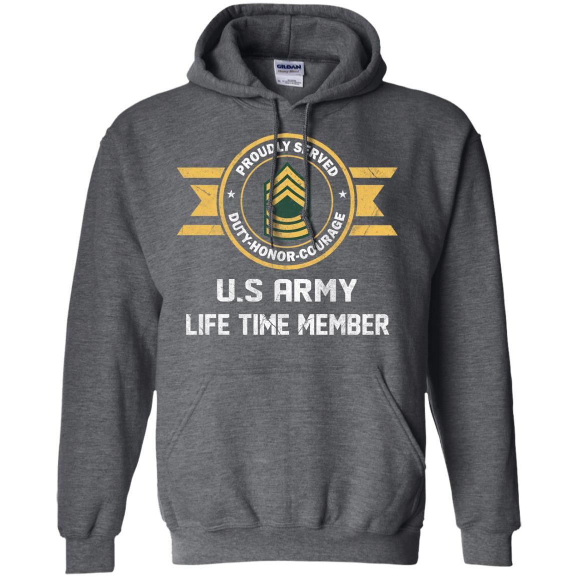 Life Time Member - US Army E-8 Master Sergeant E8 MSG Noncommissioned Officer Ranks Men T Shirt On Front-TShirt-Army-Veterans Nation