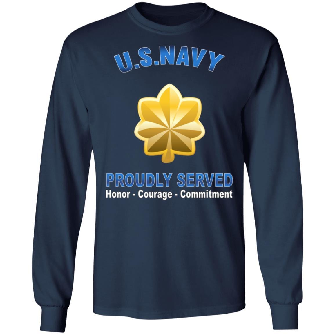 US Navy O-4 Lieutenant Commander O4 LCDR Junior Officer Proudly Served T-Shirt On Front-Apparel-Veterans Nation