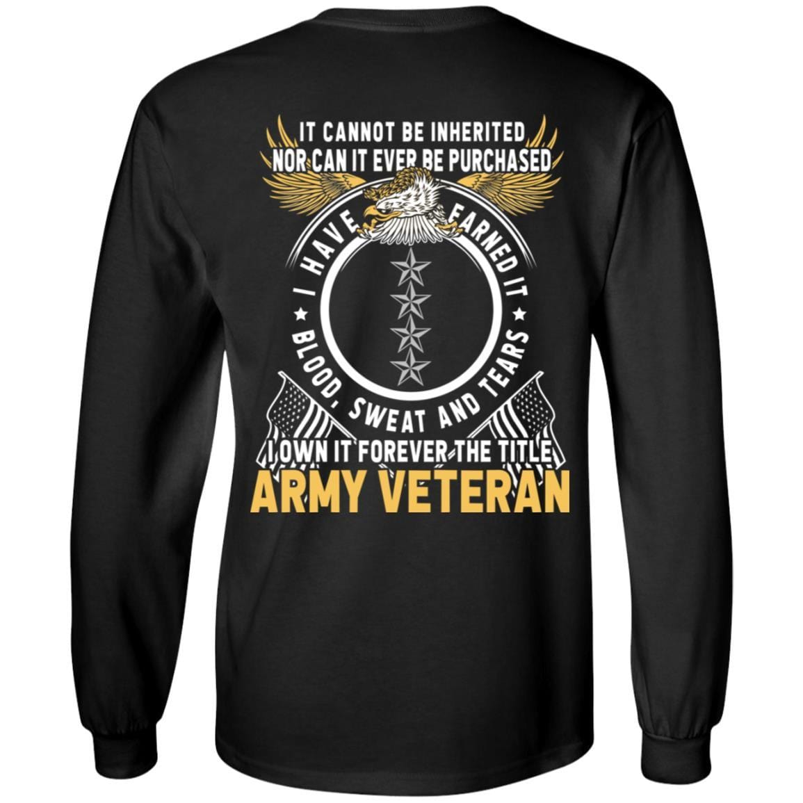 US Army O-10 General O10 GEN General Officer Ranks T-Shirt For Men On Back-TShirt-Army-Veterans Nation