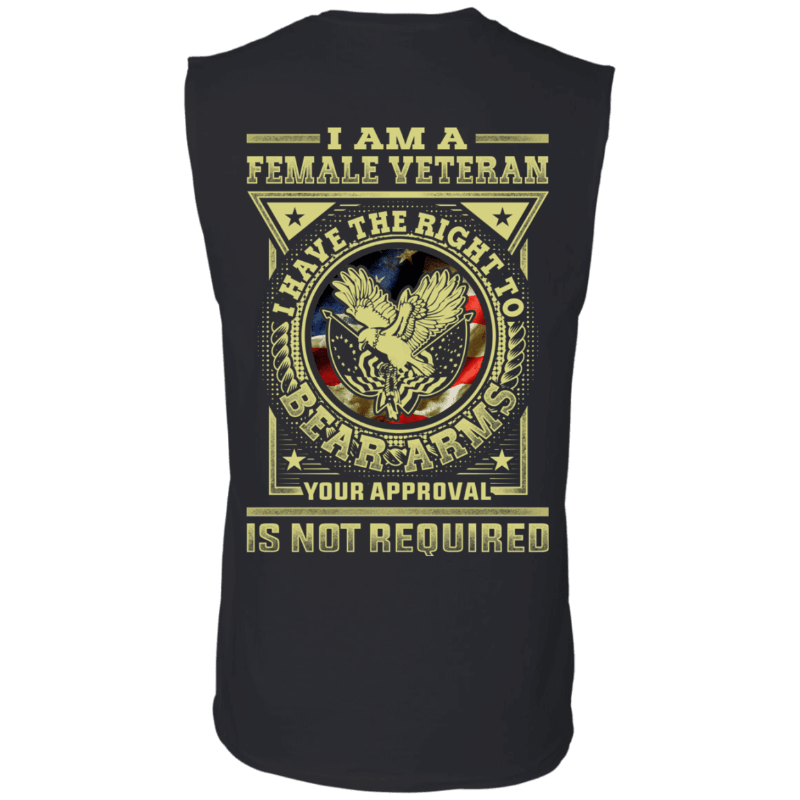 Military T-Shirt "Female Veteran Have the Right To Bear Arms Back"-TShirt-General-Veterans Nation