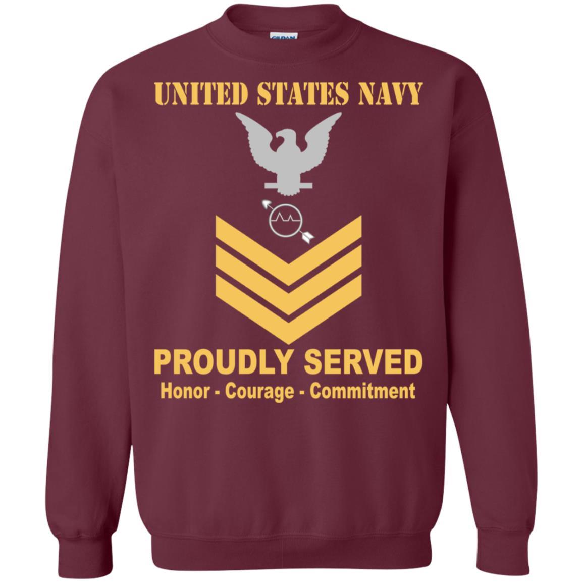 U.S Navy Operations specialist Navy OS E-6 Rating Badges Proudly Served T-Shirt For Men On Front-TShirt-Navy-Veterans Nation