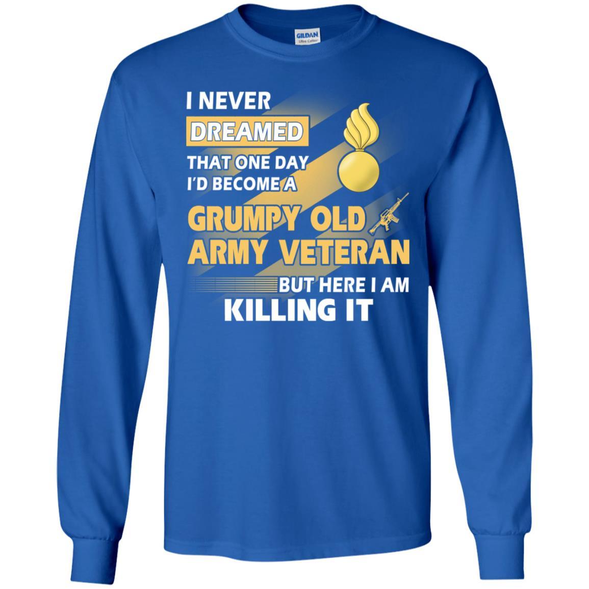 US Army T-Shirt "Ordnance Corps Grumpy Old Veteran" On Front-TShirt-Army-Veterans Nation