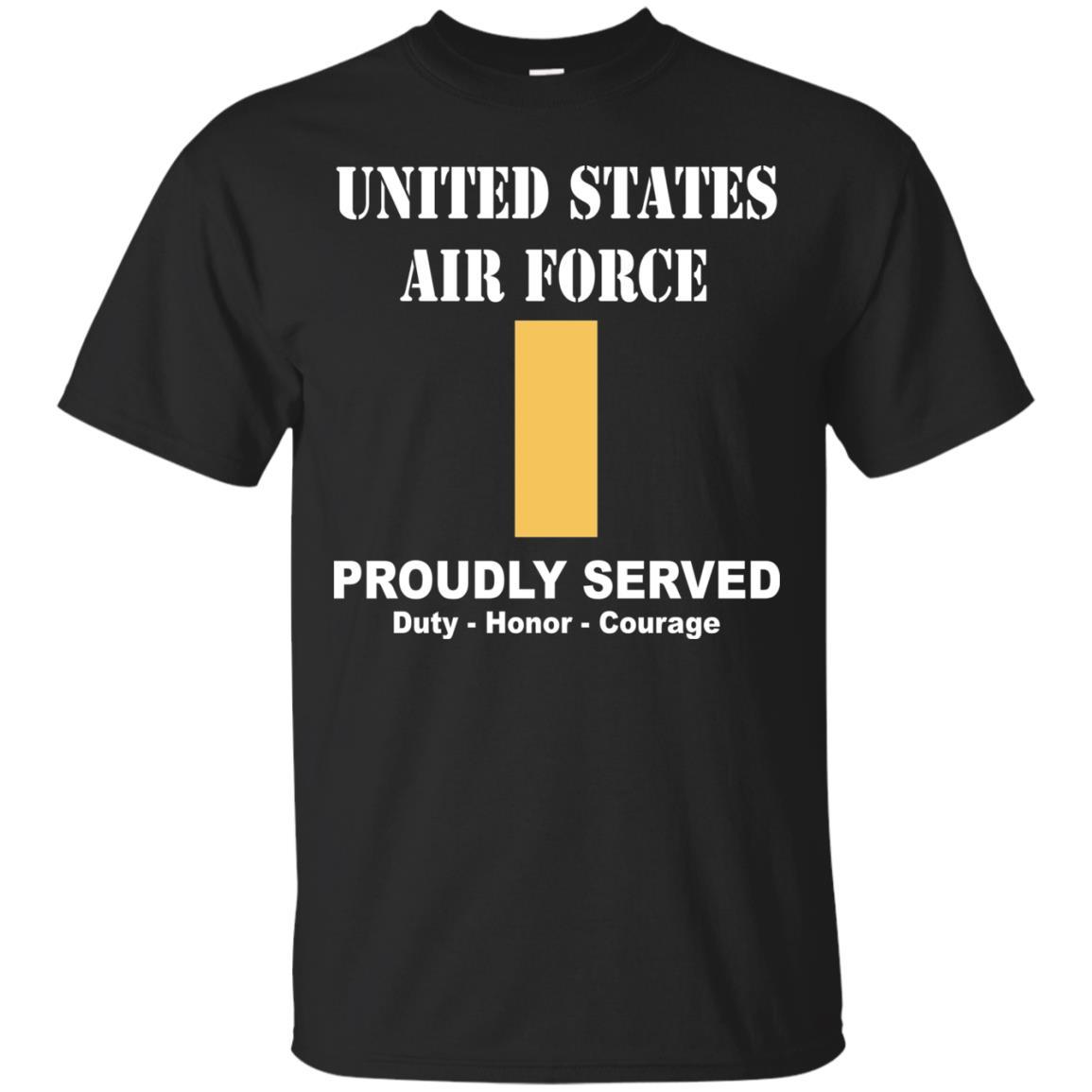 US Air Force O-1 Second Lieutenant 2d Lt O1 Commissioned Officer Ranks Men Front T Shirt For Air Force-TShirt-USAF-Veterans Nation