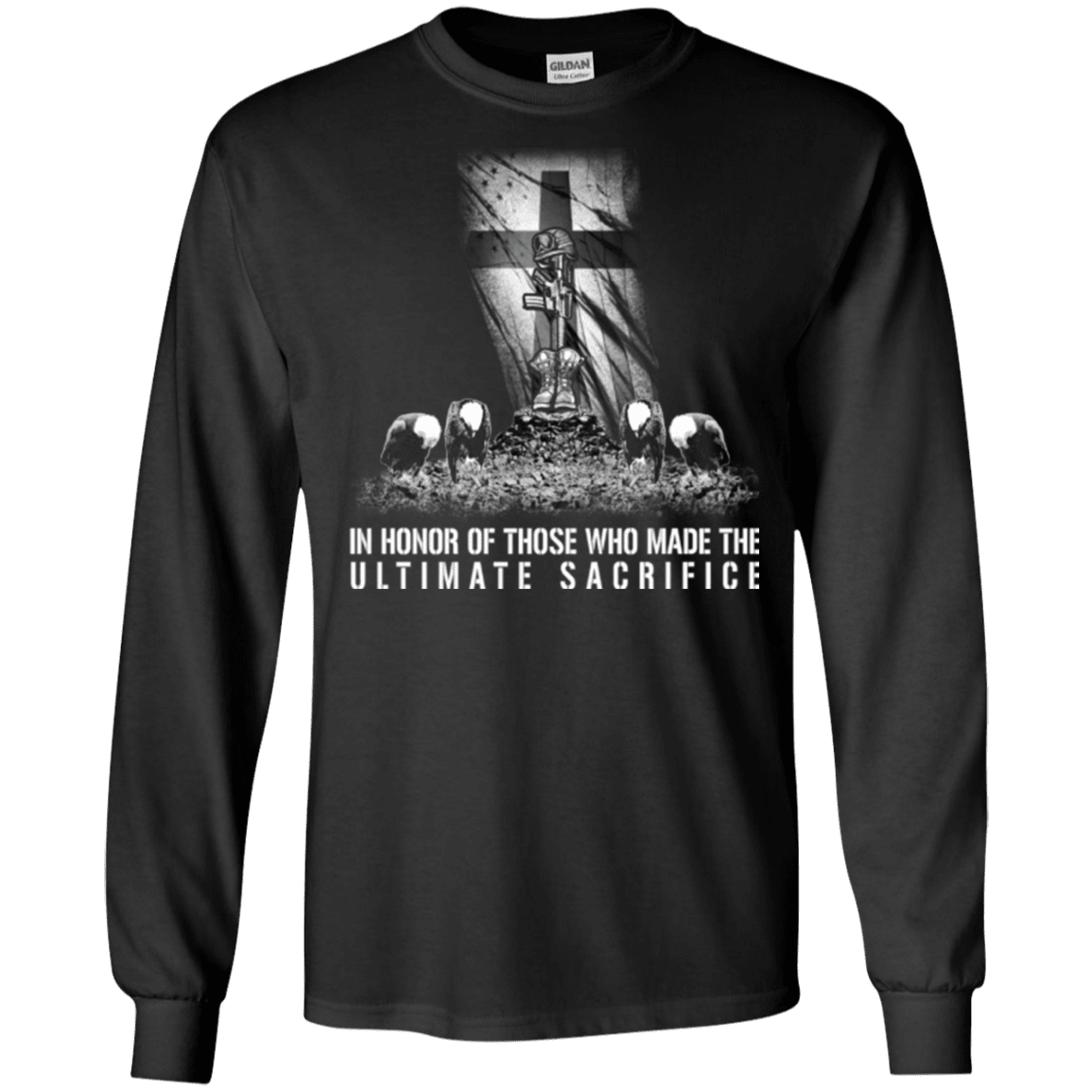 Military T-Shirt "In Honor of Those Who Made The Ultimate Sacrifice"-TShirt-General-Veterans Nation