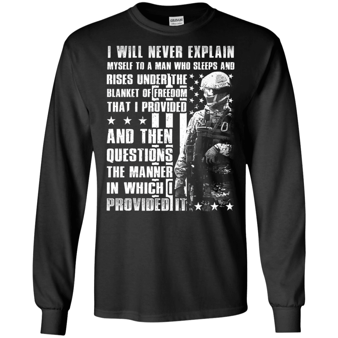 Military T-Shirt "I Will Never Explain Myself To A Man"-TShirt-General-Veterans Nation