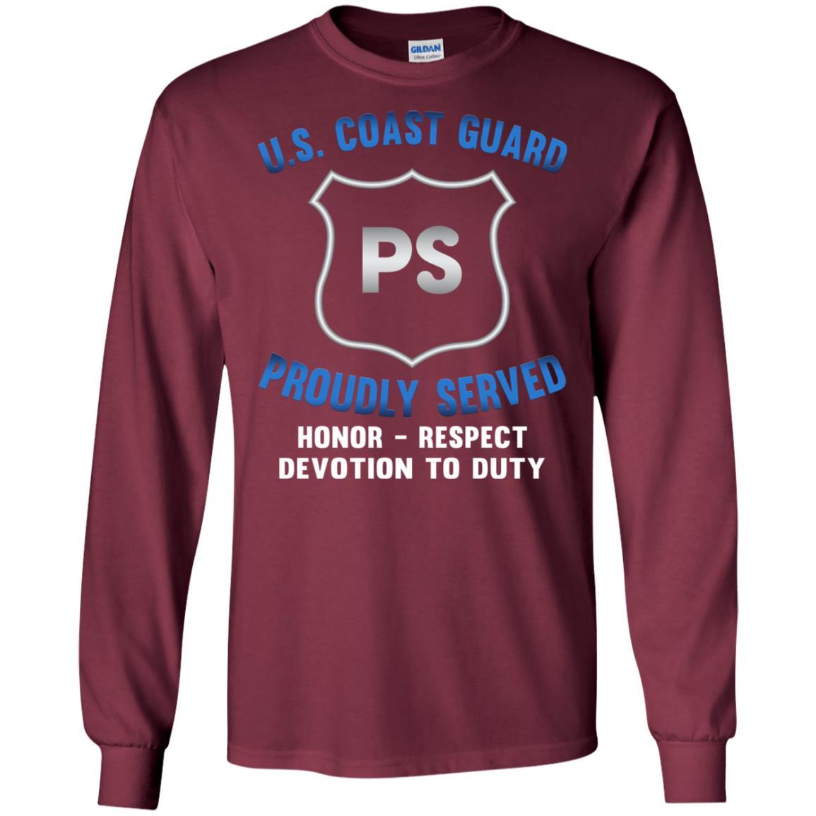 USCG PORT SECURITY SPECIALIST PS Logo Proudly Served T-Shirt For Men On Front-TShirt-USCG-Veterans Nation